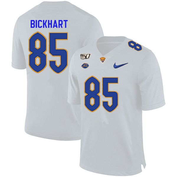 2019 Men #85 Garrett Bickhart Pitt Panthers College Football Jerseys Sale-White